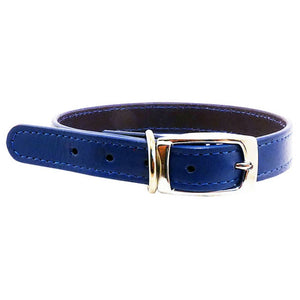 beau-pets-leather-stitched-collar-blue