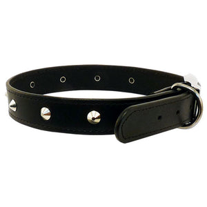 beau-pets-leather-stitched-studded-dog-collar-black