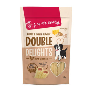 Yours-Droolly-Double-Delights-Potato-and-Cheese-150g-Front-AG889