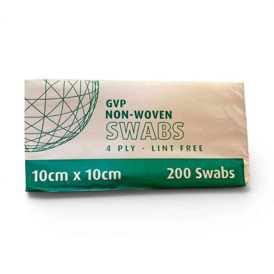 Pack of GVP Non-Woven Swabs on a white background