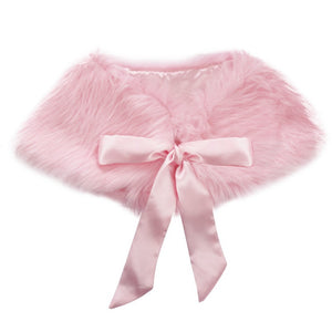 Girls Faux Fur Pink Bolero/Shrug