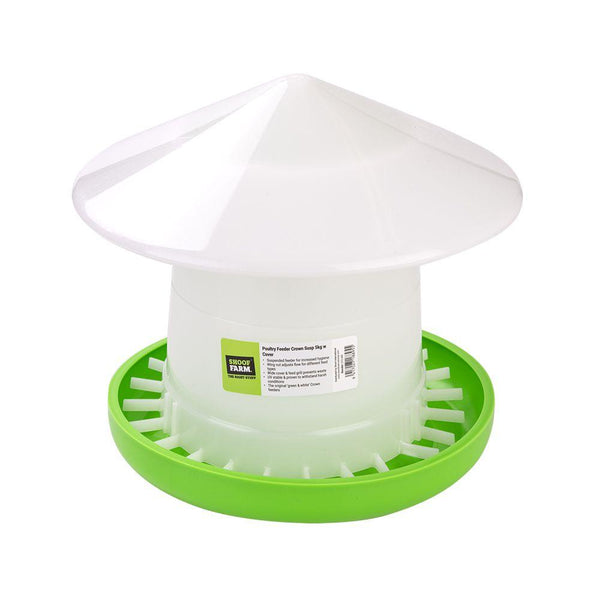 Poultry Feeder Crown Susp 5kg w Cover - Pet & Paddock