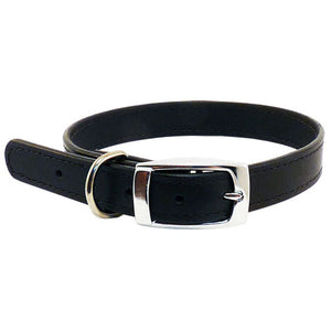 beau-pets-Leather-Stitched-Collar-Black