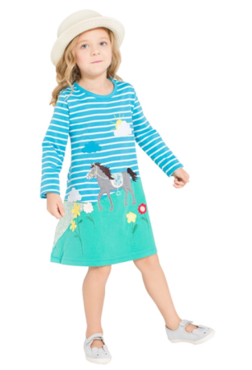 Girl's Printed Horse Dress