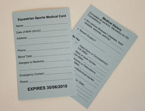 Medical Armband Refill Cards
