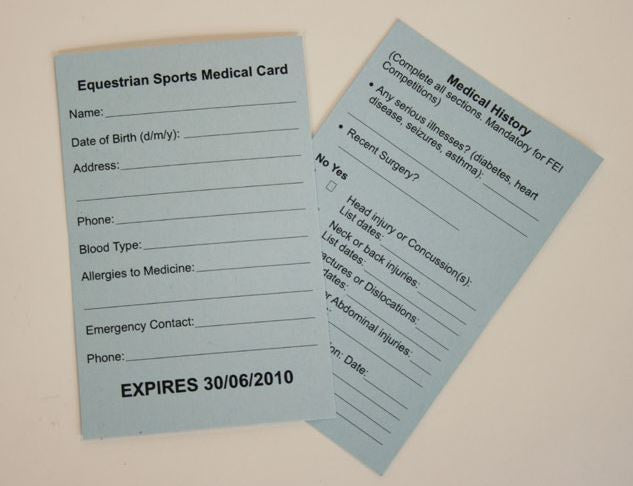 Medical Armband Refill Cards