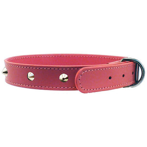 beau-pets-leather-stitched-studded-dog-collar-pink