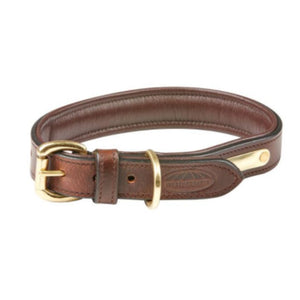 Weatherbeeta-Padded-leather-dog-collar-brown